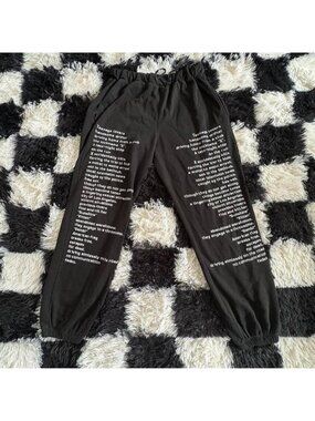 rare PLEASURES doom generation embroidered cotton sweatpants